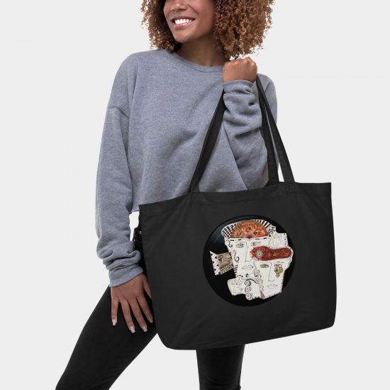 Idees Vinyl - Black Eco Large Tote Bag