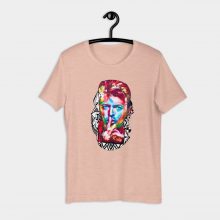 Heather Prism Peach - Pshhhh! Bowie Unisex t-shirt Heather Prism Peach