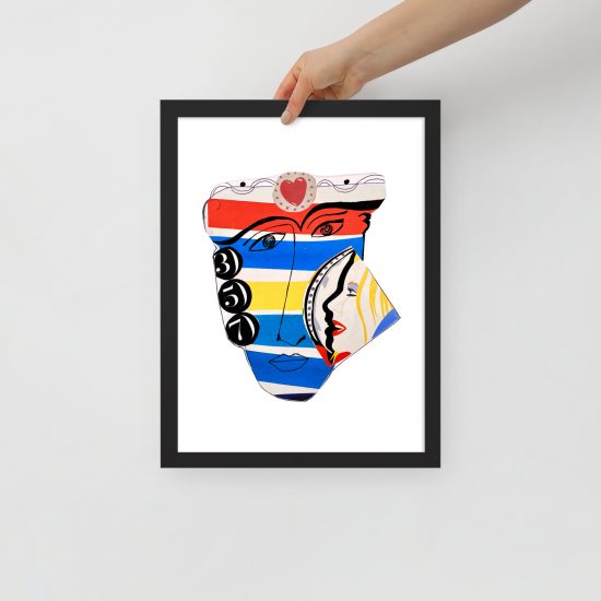 Faces357 Black 30x40cm matte-paper-framed-poster