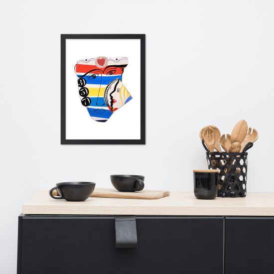 Faces357 Black 30x40cm matte-paper-framed-poster