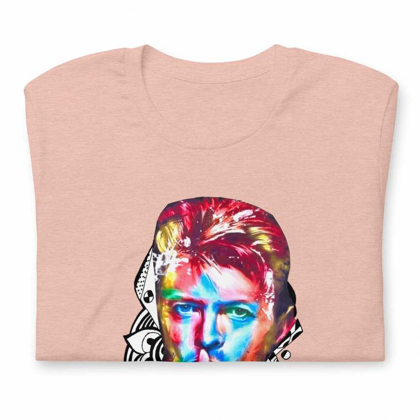 Heather Prism Peach - Pshhhh! Bowie Unisex t-shirt Heather Prism Peach