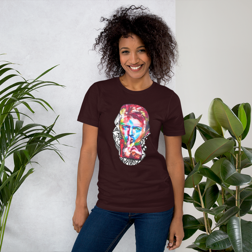 Oxblood Black - Pshhhh! Bowie Unisex t-shirt Oxblood Black