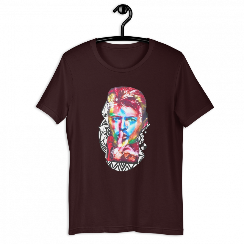 Oxblood black - Pshhhh! Bowie Unisex t-shirt Oxblood black