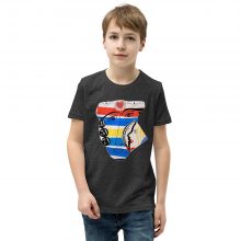 DARK GREY HEATHER - Faces357 Youth Staple T-Shirt DARK GREY HEATHER - Faces357 Youth Staple T-Shirt