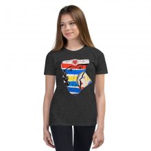 DARK GREY HEATHER - Faces357 Youth Staple T-Shirt DARK GREY HEATHER - Faces357 Youth Staple T-Shirt