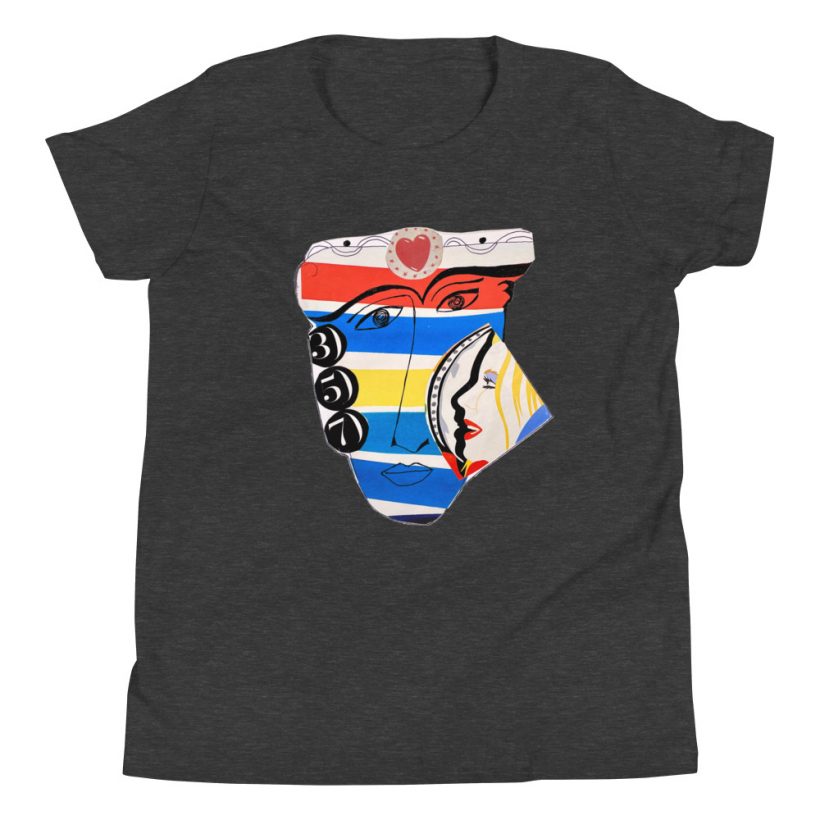 HEATHER DARK GREY - Faces357 Youth Staple T-Shirt HEATHER DARK GREY - Faces357 Youth Staple T-Shirt