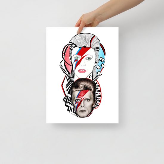 30x40cm Matte Paper Poster - Reflected Bowie
