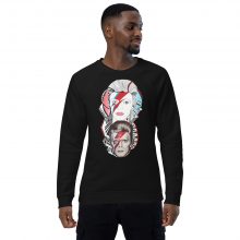 BLACK - Unisex organit raglan swetshirt - Reflecte Bowie BLACK - Unisex organit raglan swetshirt - Reflecte Bowie