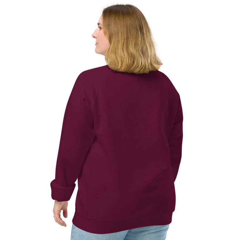 BURGUNDY - Unisex organit raglan swetshirt - Reflecte Bowie BURGUNDY - Unisex organit raglan swetshirt - Reflecte Bowie