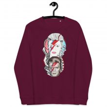 BURGUNDY - Unisex organit raglan swetshirt - Reflecte Bowie BURGUNDY - Unisex organit raglan swetshirt - Reflecte Bowie