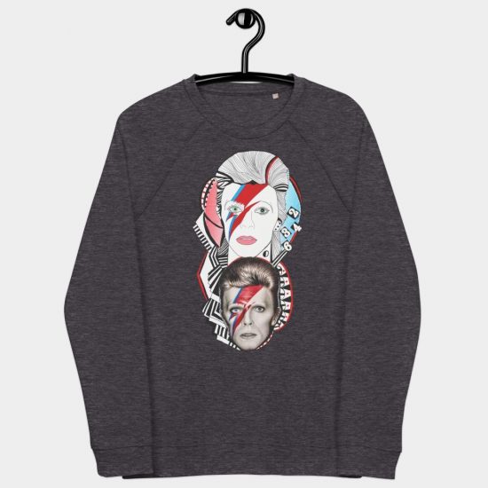 CHARCOAL MELANGE - Unisex organit raglan swetshirt - Reflecte Bowie