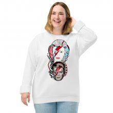 WHITE - Unisex organit raglan swetshirt - Reflecte Bowie WHITE - Unisex organit raglan swetshirt - Reflecte Bowie