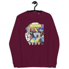 BURGUNDY - Cote d'Azur - Unisex Organic Raglan Sweatshirt BURGUNDY - Cote d'Azur - Unisex Organic Raglan Sweatshirt, LLuís Barbadillo
