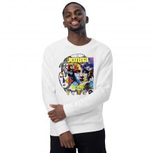 WHITE - Cote d'Azur - Unisex Organic Raglan Sweatshirt WHITE - Cote d'Azur - Unisex Organic Raglan Sweatshirt