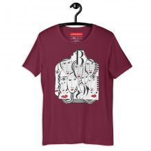 MAROON - Mirades Indiscretes - Unisex t-Shirt MAROON - Mirades Indiscretes - Unisex t-Shirt