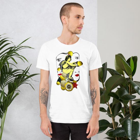 WHITE - Unisex Staple t-Shirt 'Celestial Symphony' by Lluís Barbadillo