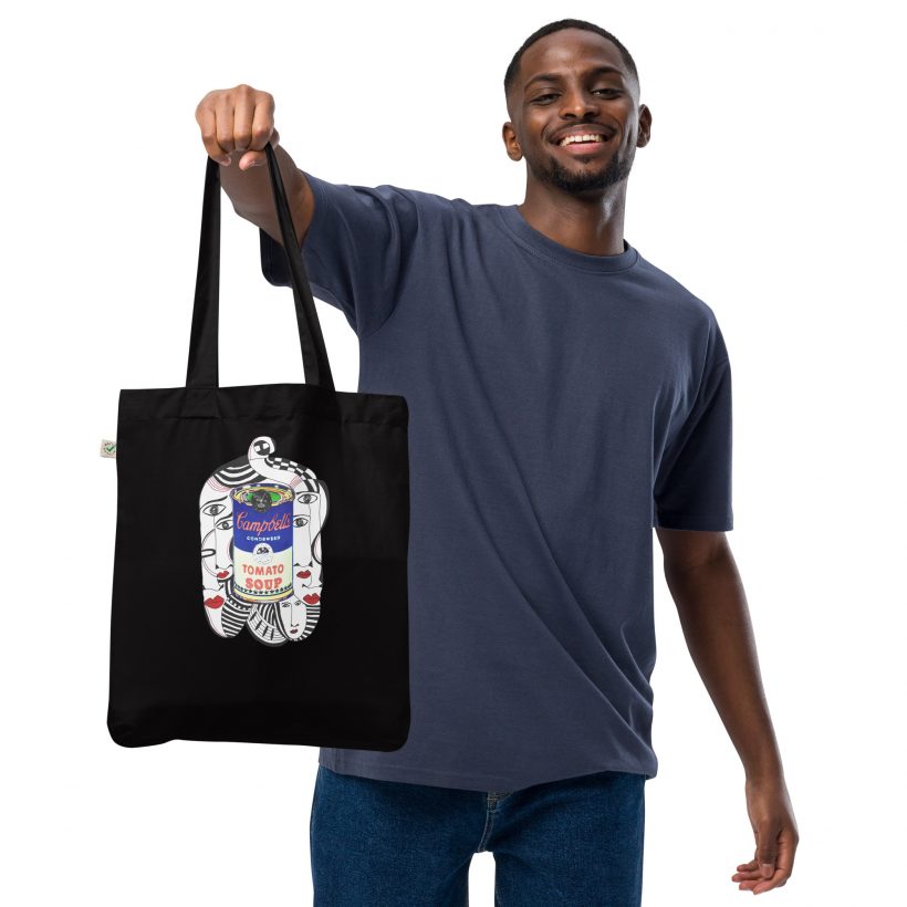 Black - Warholian - Organic Fashion Tote Bag