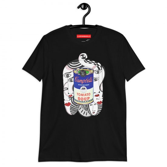 BLACK - Warholian - Short Sleeve Unisex T-shirt by Lluís Barbadillo