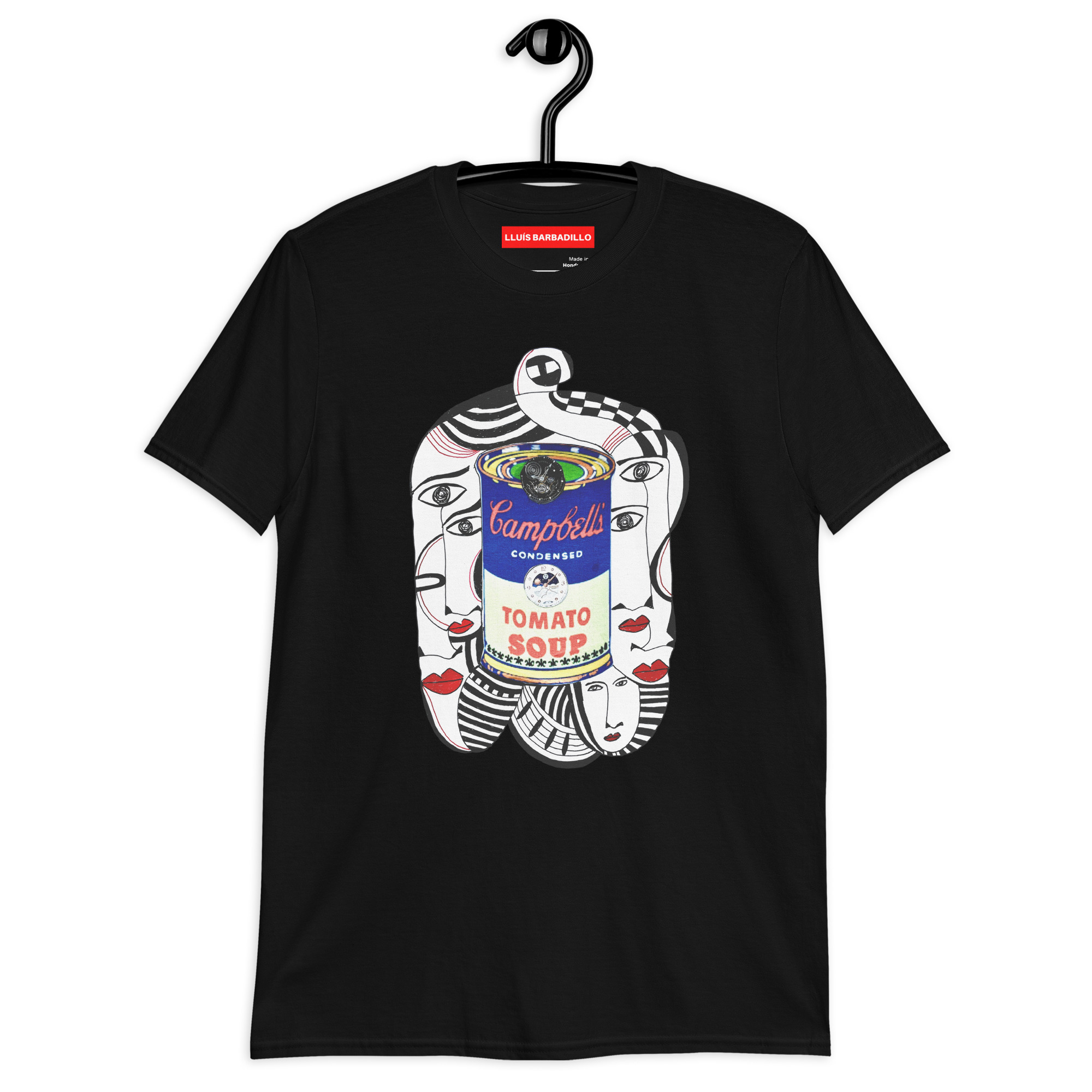 BLACK - Warholian - Short Sleeve Unisex T-shirt by Lluís Barbadillo BLACK - Warholian - Short Sleeve Unisex T-shirt by Lluís Barbadillo