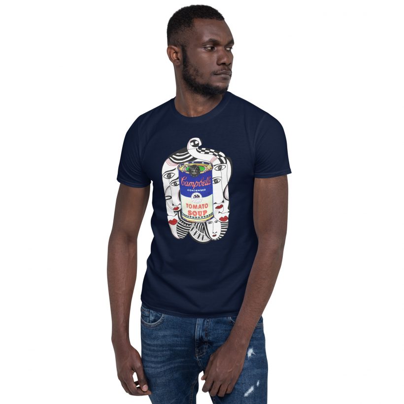 NAVY - Warholian - Short Sleeve Unisex T-shirt by Lluís Barbadillo NAVY - Warholian - Short Sleeve Unisex T-shirt by Lluís Barbadillo