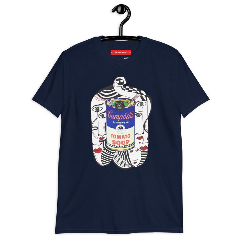 NAVY - Warholian - Short Sleeve Unisex T-shirt by Lluís Barbadillo NAVY - Warholian - Short Sleeve Unisex T-shirt by Lluís Barbadillo
