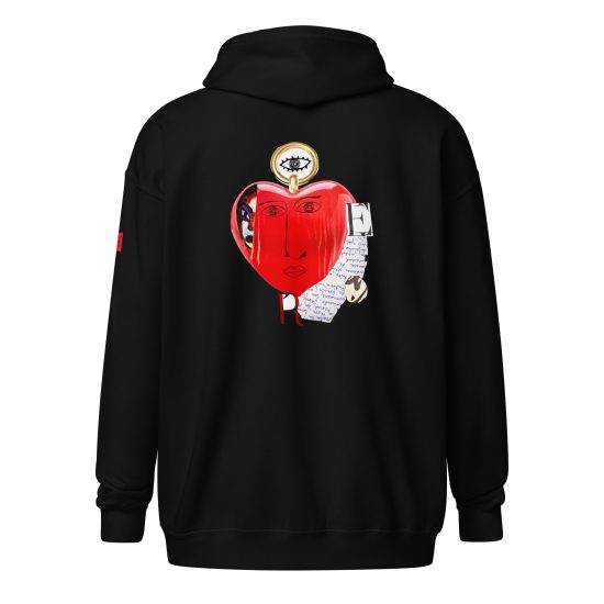 BLACK - Gran Corazón - Unisex Heavy Blend Zip Hoodie by Lluís Barbadillo