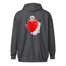 unisex-heavy-blend-zip-hoodie-dark-heather-back-65393d67d6772.jpg DARK HEATHER - Gran Corazón - Unisex Heavy Blend Zip Hoodie by Lluís Barbadillo