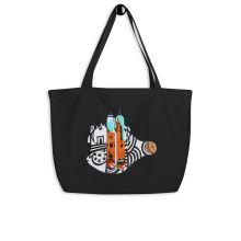 BLACK - Torres de Sitges – Large organic tote bag - Lluís Barbadillo BLACK - Torres de Sitges – Large organic tote bag - Lluís Barbadillo