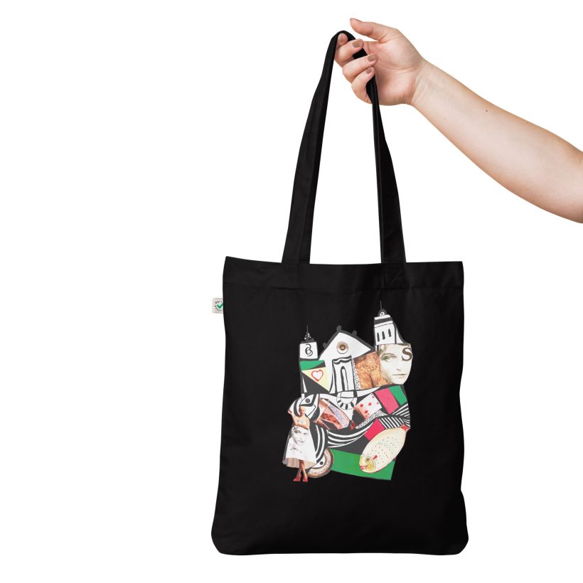 BLACK - Sitges verd – Organic fashion tote bag - Lluís Barbadillo BLACK - Sitges verd – Organic fashion tote bag - Lluís Barbadillo