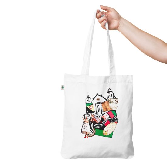 WHITE - Sitges verd – Organic fashion tote bag - Lluís Barbadillo