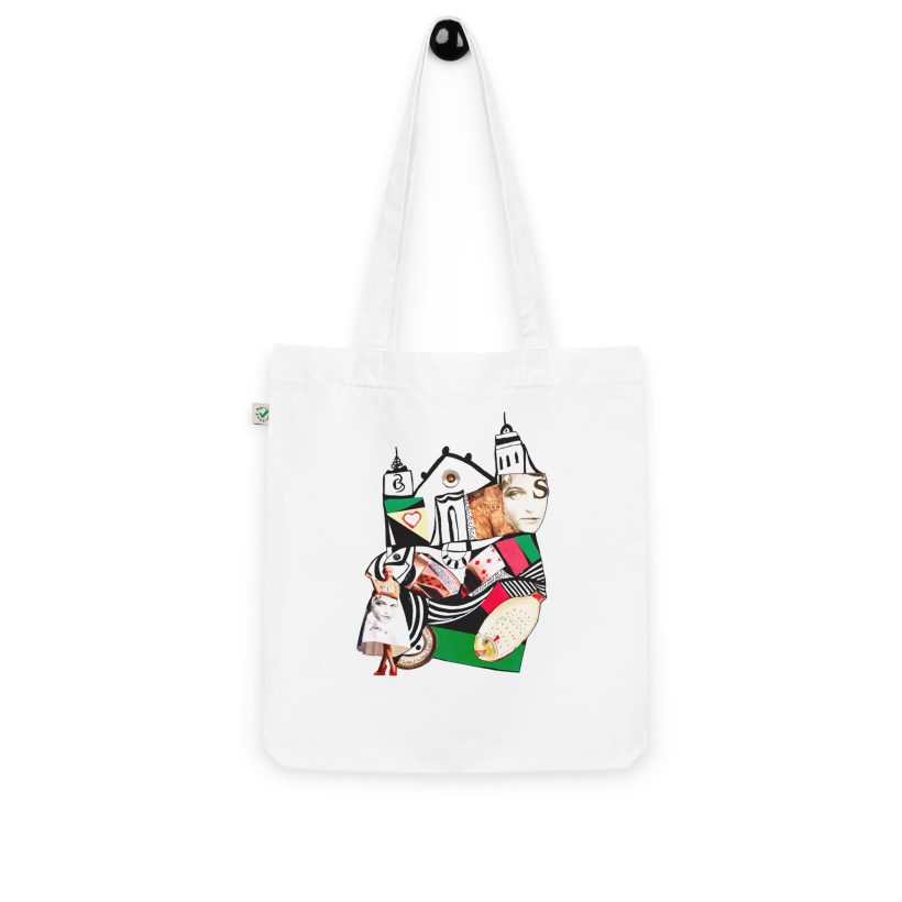 WHITE - Sitges verd – Organic fashion tote bag - Lluís Barbadillo WHITE - Sitges verd – Organic fashion tote bag - Lluís Barbadillo