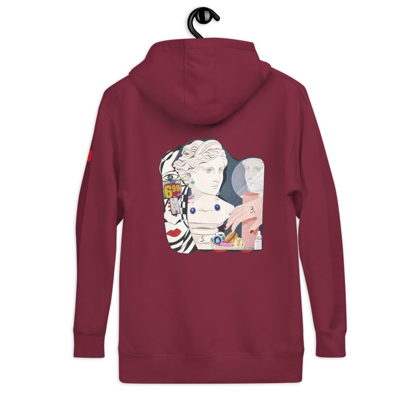 MAROON - Inner Beauty – Unisex Hoodie by Lluís Barbadillo MAROON - Inner Beauty – Unisex Hoodie by Lluís Barbadillo