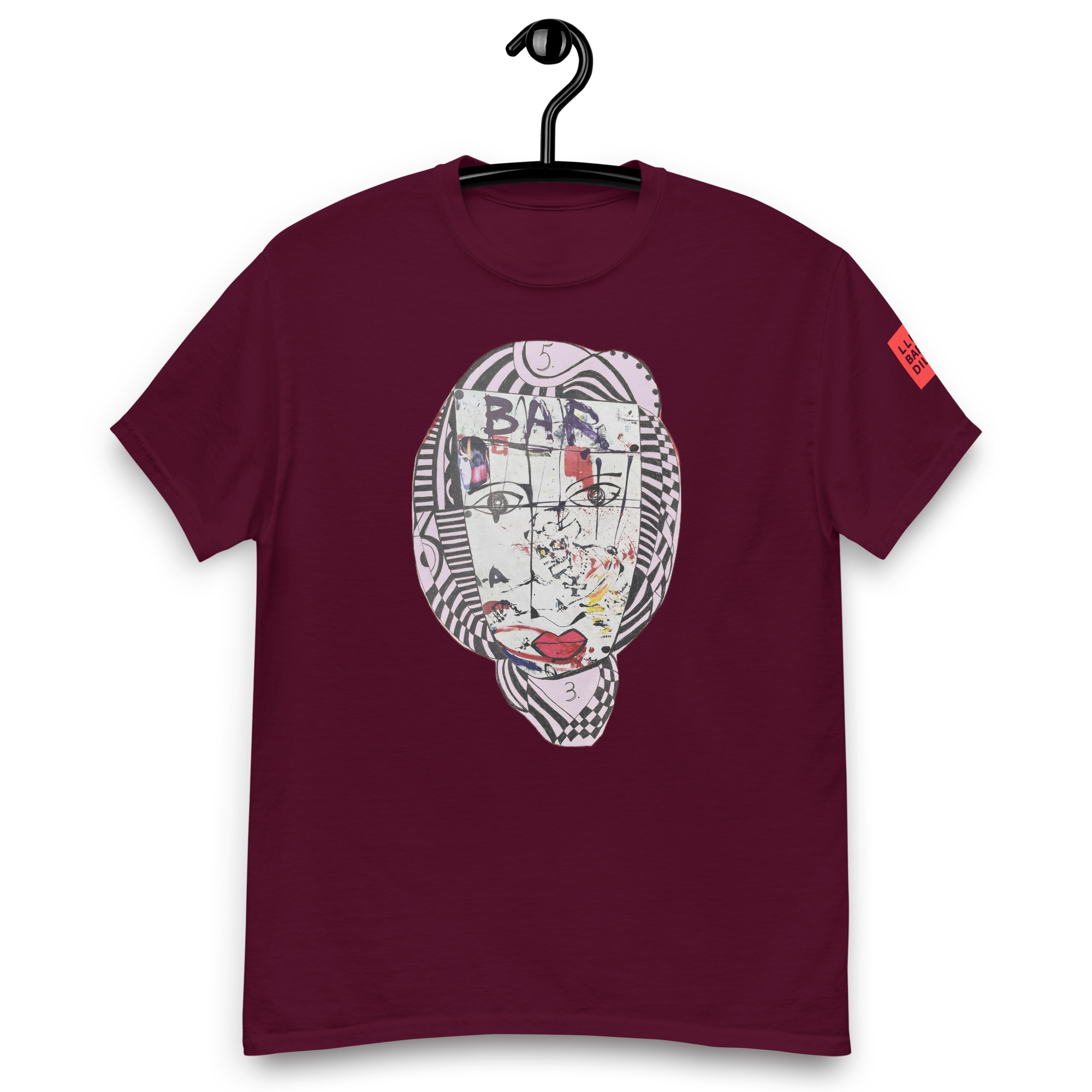 MAROON - Bar - Men's Classic Tee: Artistic Statement Apparel - Lluís Barbadillo MAROON - Bar - Men's Classic Tee: Artistic Statement Apparel - Lluís Barbadillo