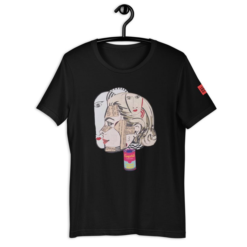 BLACK - Double Look Unisex T-Shirt Artistic Statement - Lluís Barbadillo