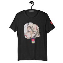 BLACK HEATHER - Double Look Unisex T-Shirt Artistic Statement - Lluís Barbadillo
