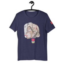 HEATHER MIDNIGHT NAVY- Double Look Unisex T-Shirt Artistic Statement - Lluís Barbadillo