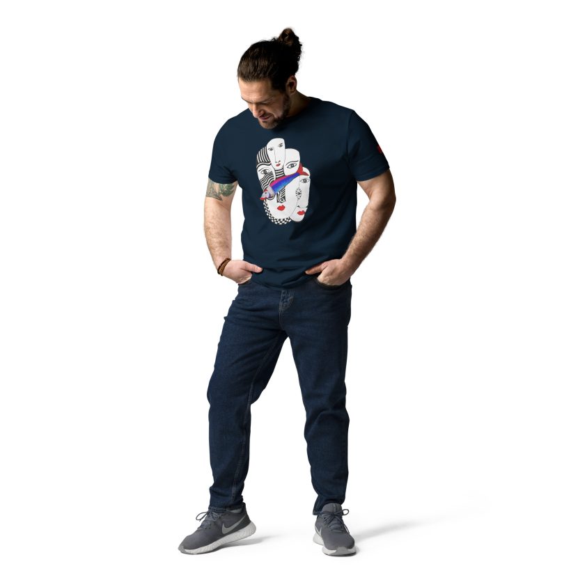 FRENCH NAVY - Convergence of Minds - Unisex organic cotton t-shirt - Lluís Barbadillo