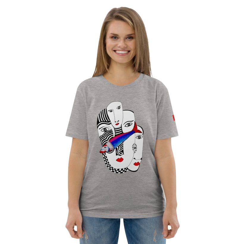 HEATHER GREY - Convergence of Minds - Unisex organic cotton t-shirt - Lluís Barbadillo